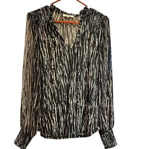 Black and cream dressy top size M